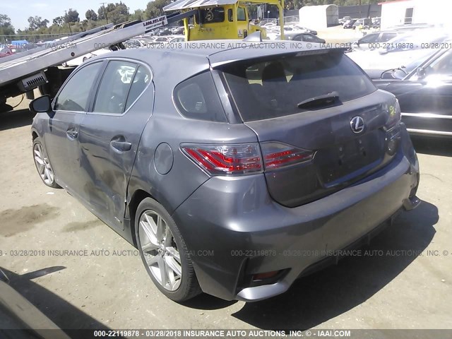 JTHKD5BH8G2259474 - 2016 LEXUS CT 200 GRAY photo 3