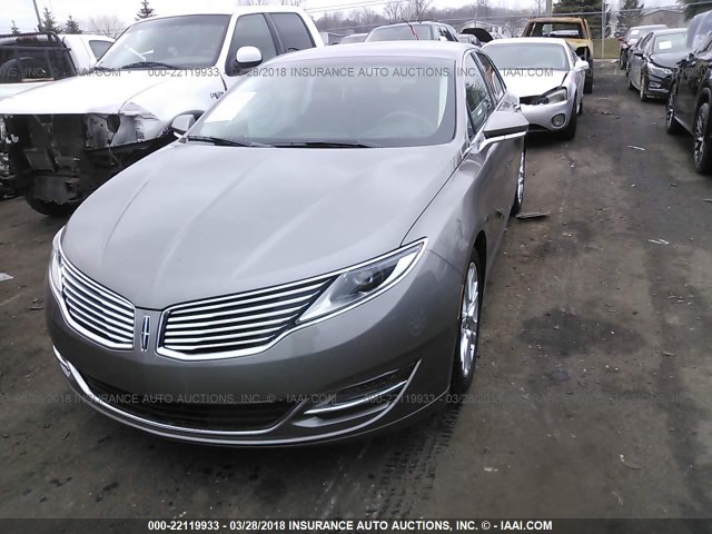 3LN6L2LUXGR630397 - 2016 LINCOLN MKZ HYBRID GRAY photo 2