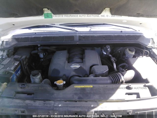 1N6AA07B64N581406 - 2004 NISSAN TITAN XE/SE/LE WHITE photo 10