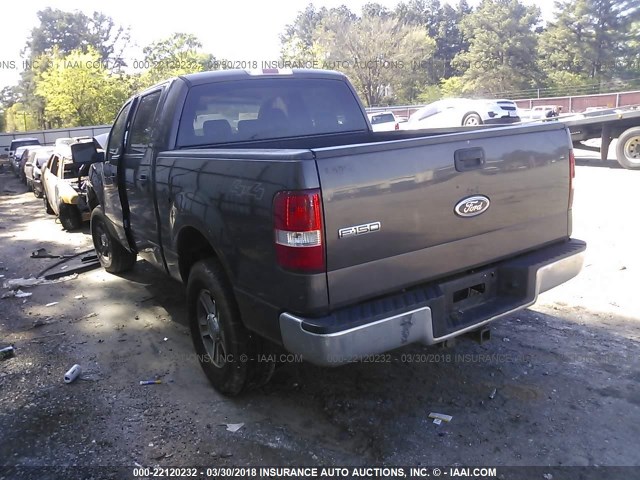 1FTRW14W15FA73666 - 2005 FORD F150 SUPERCREW GRAY photo 3