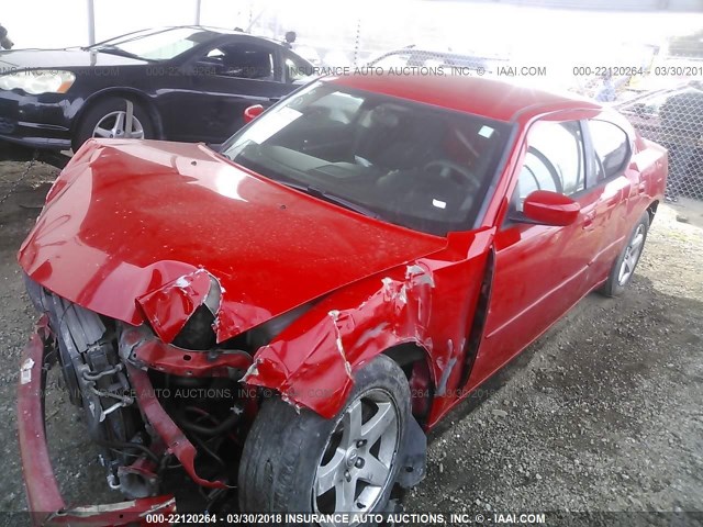 2B3CA3CVXAH242392 - 2010 DODGE CHARGER SXT RED photo 2