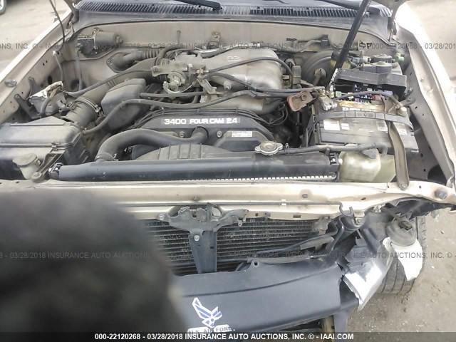5TESN92N7YZ699923 - 2000 TOYOTA TACOMA XTRACAB PRERUNNER ოქროსფერი ფოტო 10