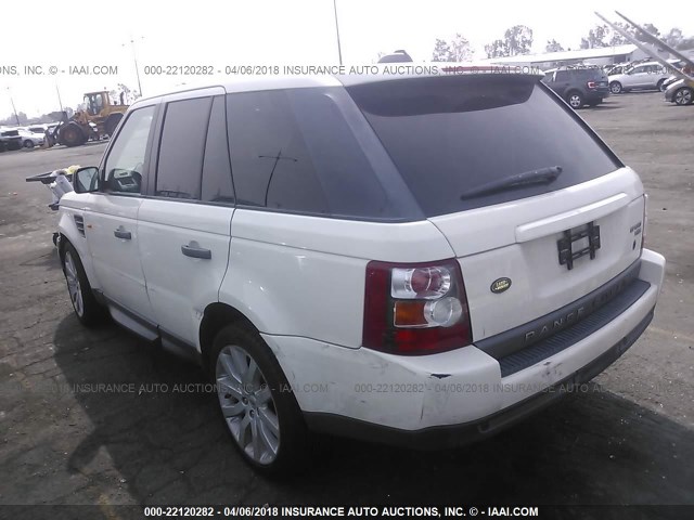 SALSK25458A175806 - 2008 LAND ROVER RANGE ROVER SPORT HSE WHITE photo 3