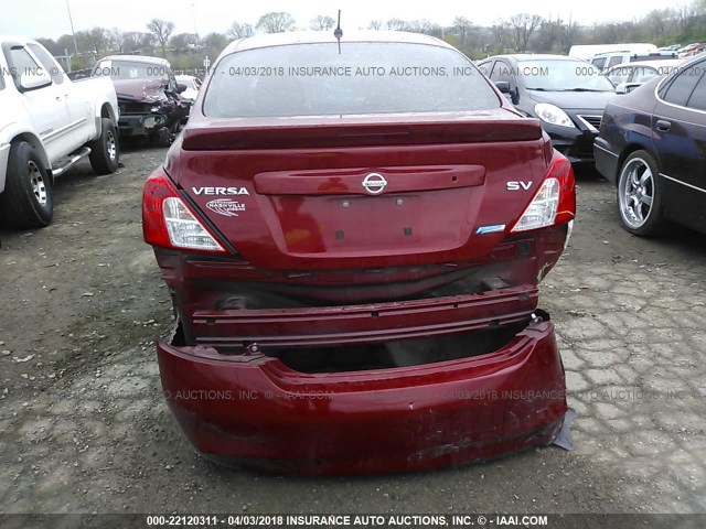 3N1CN7AP9EL861032 - 2014 NISSAN VERSA S/S PLUS/SV/SL RED photo 6