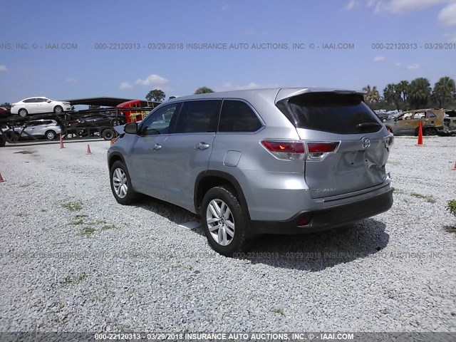 5TDZKRFH7GS161195 - 2016 TOYOTA HIGHLANDER LE/LE PLUS SILVER photo 3