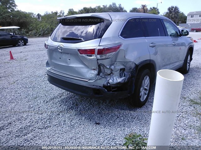 5TDZKRFH7GS161195 - 2016 TOYOTA HIGHLANDER LE/LE PLUS SILVER photo 6