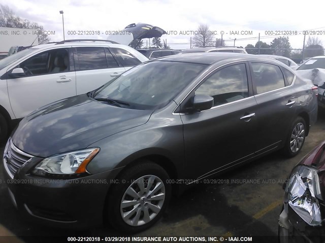 3N1AB7AP4FY360165 - 2015 NISSAN SENTRA S/SV/SR/SL GRAY photo 2