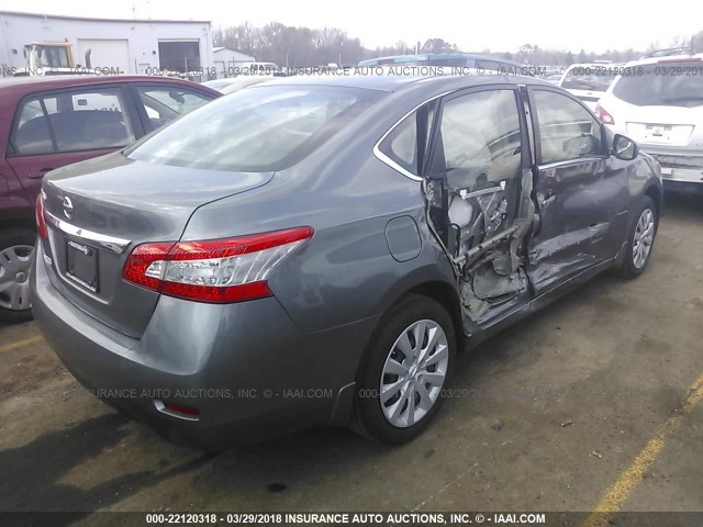 3N1AB7AP4FY360165 - 2015 NISSAN SENTRA S/SV/SR/SL GRAY photo 4