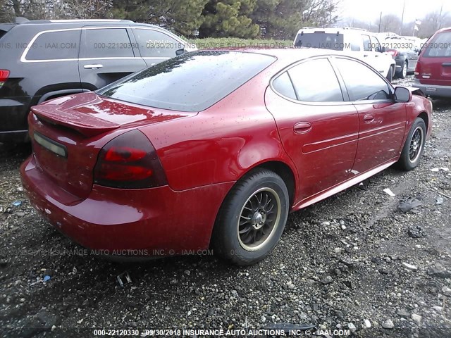 2G2WP552161268862 - 2006 PONTIAC GRAND PRIX RED photo 4