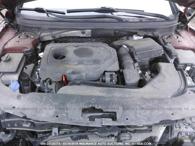 5NPE24AF8FH150959 - 2015 HYUNDAI SONATA SE RED photo 10