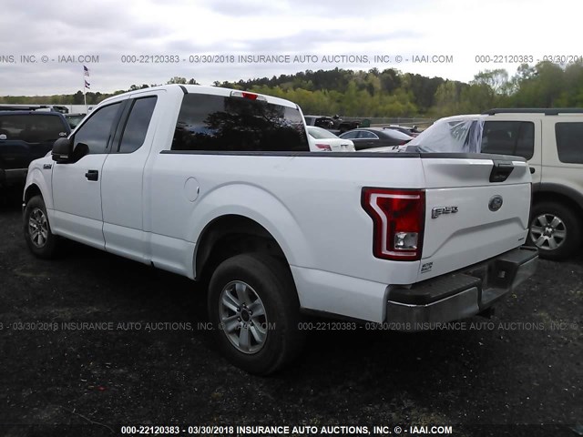 1FTEX1C82FKF12624 - 2015 FORD F150 SUPER CAB WHITE photo 3