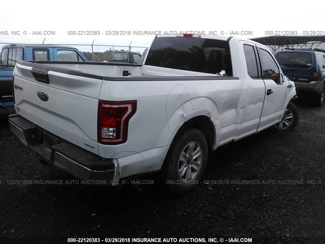 1FTEX1C82FKF12624 - 2015 FORD F150 SUPER CAB WHITE photo 4