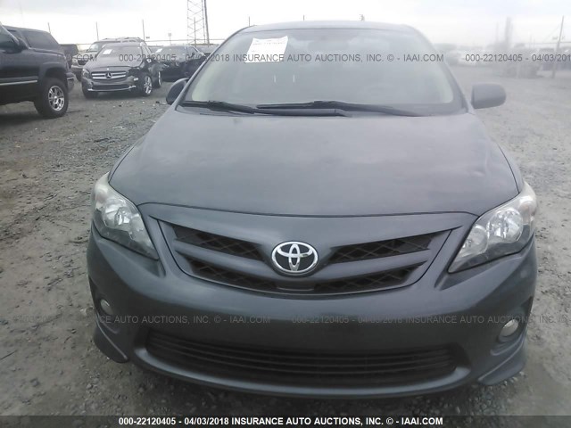 2T1BU4EE4BC728678 - 2011 TOYOTA COROLLA S/LE GRAY photo 6