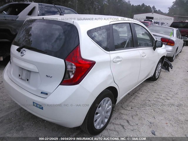 3N1CE2CP1FL363795 - 2015 NISSAN VERSA NOTE S/S PLUS/SV/SL/SR WHITE photo 4
