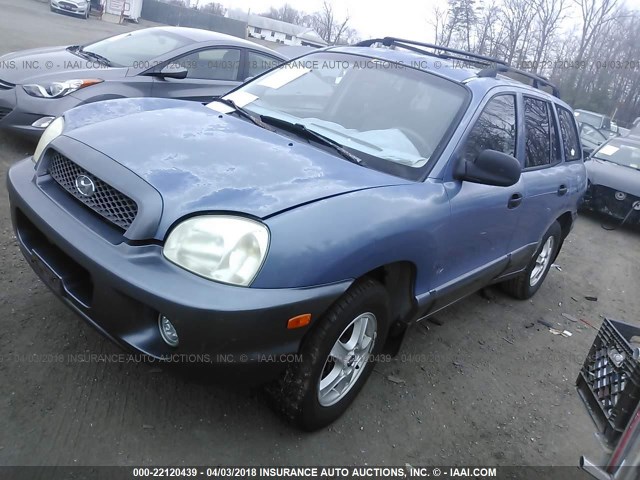 KM8SB82B51U072740 - 2001 HYUNDAI SANTA FE BLUE photo 2