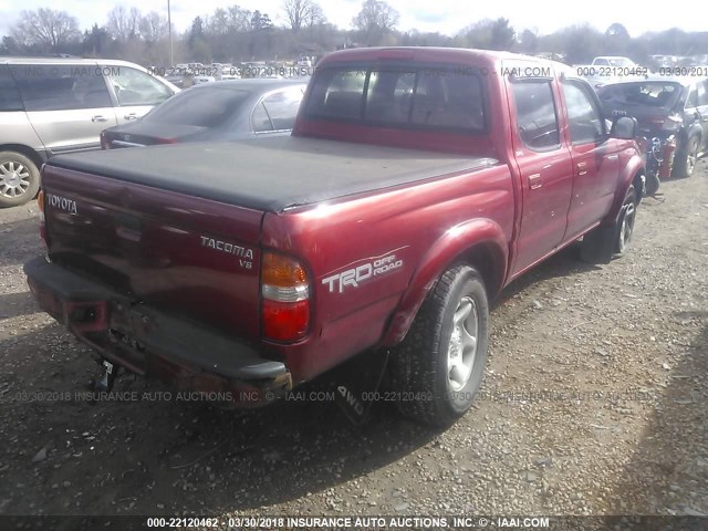 5TEHN72N73Z224134 - 2003 TOYOTA TACOMA DOUBLE CAB 勃艮第红 照片 4