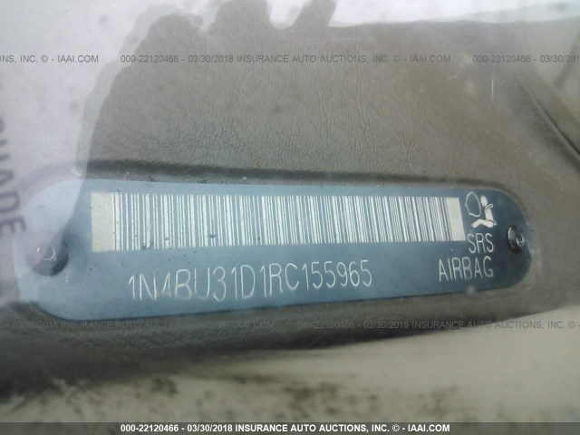 1N4BU31D1RC155965 - 1994 NISSAN ALTIMA XE/GXE/SE/GLE BLACK photo 9