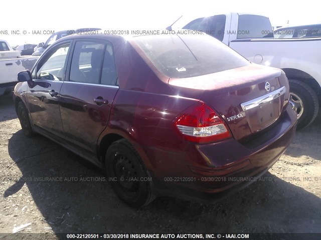 3N1BC11E98L375242 - 2008 NISSAN VERSA S/SL MAROON photo 3