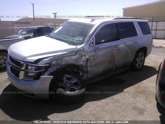 1GNSCBKC9FR744291 - 2015 CHEVROLET TAHOE C1500 LT SILVER photo 2