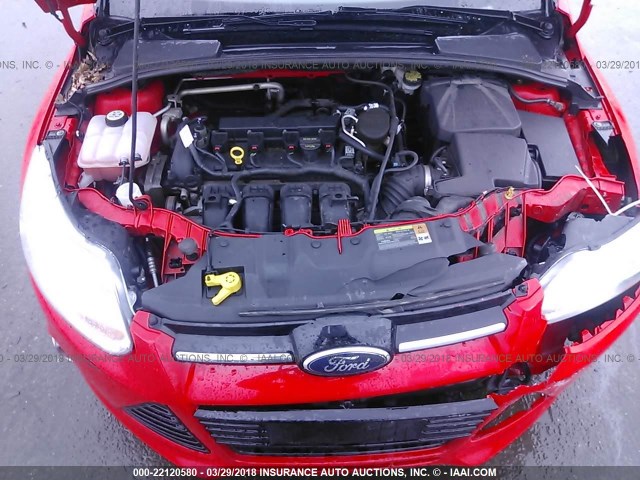 1FAHP3H25CL404751 - 2012 FORD FOCUS SEL RED photo 10