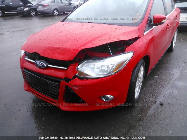 1FAHP3H25CL404751 - 2012 FORD FOCUS SEL RED photo 6