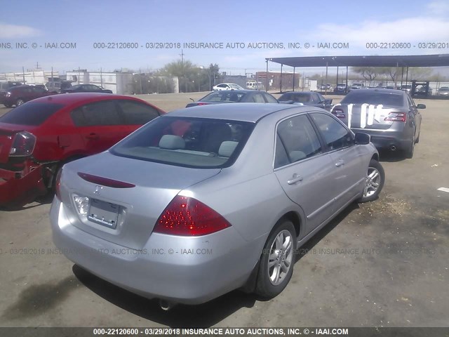 1HGCM56376A173339 - 2006 HONDA ACCORD SE SILVER photo 4