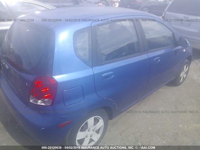 KL1TD666X7B763729 - 2007 CHEVROLET AVEO LS 蓝色 照片 4