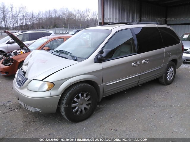 2C4GP54L12R666983 - 2002 CHRYSLER TOWN & COUNTRY LXI GOLD photo 2