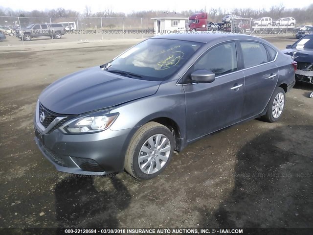 3N1AB7AP3HY284621 - 2017 NISSAN SENTRA S/SV/SR/SL GRAY photo 2