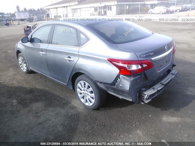 3N1AB7AP3HY284621 - 2017 NISSAN SENTRA S/SV/SR/SL GRAY photo 3