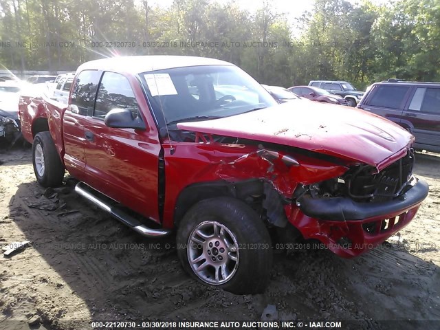 1B7GG32X82S591286 - 2002 DODGE DAKOTA SPORT/RT RED photo 1