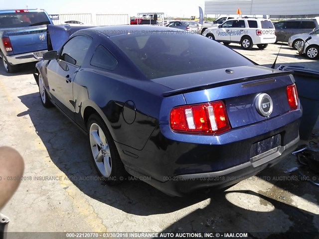 1ZVBP8CH1A5120959 - 2010 FORD MUSTANG GT BLUE photo 3