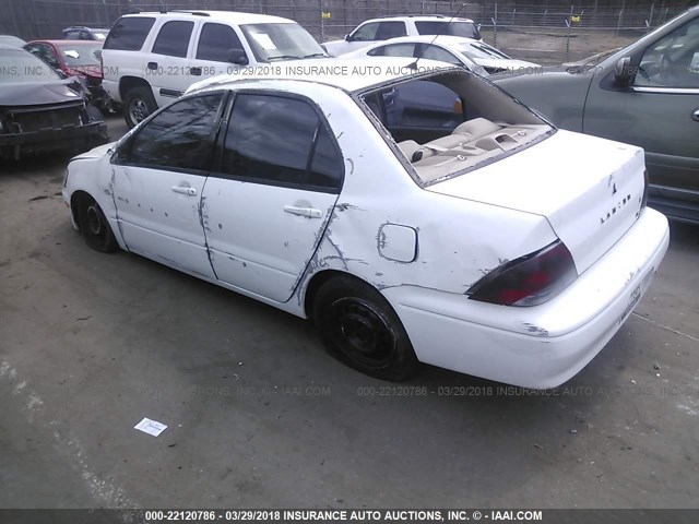 JA3AJ26E23U005051 - 2003 MITSUBISHI LANCER ES WHITE photo 3