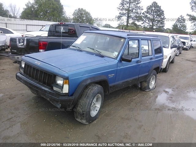 1J4FT68S7PL521102 - 1993 JEEP CHEROKEE SPORT BLUE photo 2