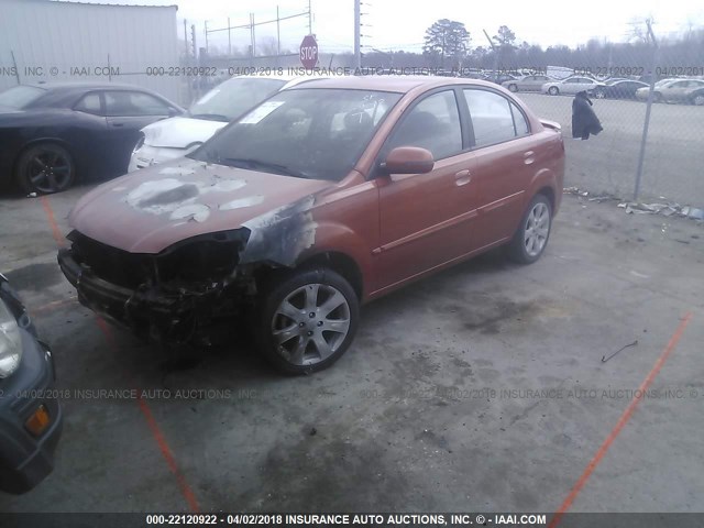 KNADH4A30A6635354 - 2010 KIA RIO LX/SX ORANGE photo 2