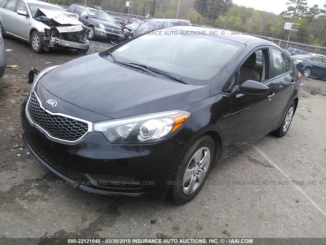 KNAFK4A65F5428704 - 2015 KIA FORTE LX BLACK photo 2