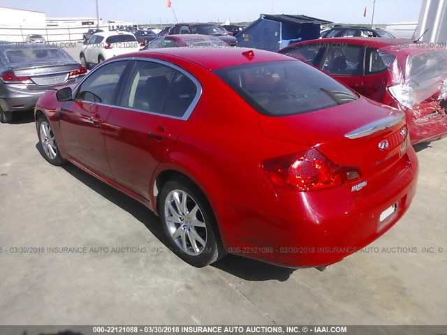 JN1CV6AR4AM459169 - 2010 INFINITI G37 RED photo 3