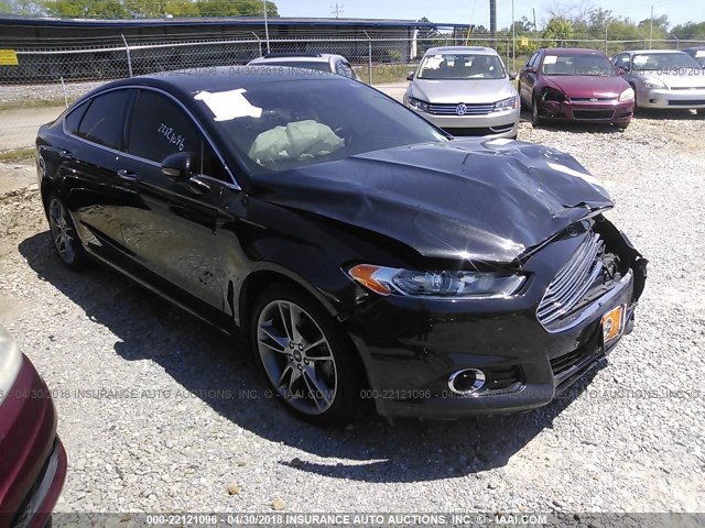 3FA6P0K91ER129430 - 2014 FORD FUSION TITANIUM BLACK photo 1