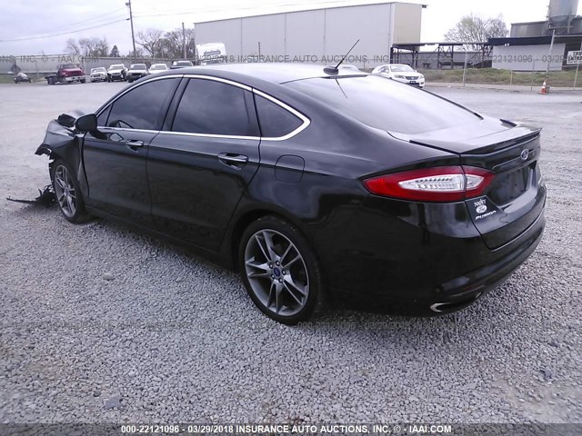 3FA6P0K91ER129430 - 2014 FORD FUSION TITANIUM BLACK photo 3