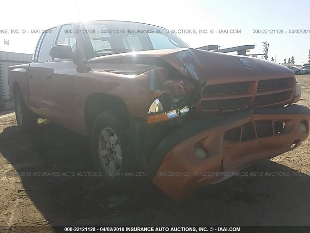 1B7GL2AX21S158830 - 2001 DODGE DAKOTA QUAD ORANGE photo 6