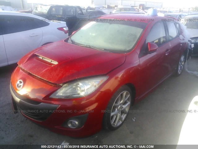 JM1BL1L31C1572978 - 2012 MAZDA SPEED 3 RED photo 2