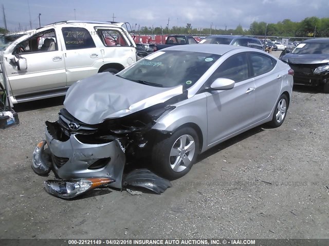 5NPDH4AE5DH311508 - 2013 HYUNDAI ELANTRA GLS/LIMITED SILVER photo 2