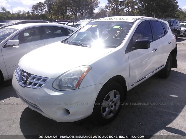 JN8AS5MT4DW516952 - 2013 NISSAN ROGUE S/SV WHITE photo 2