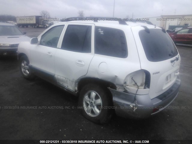 KM8SC73D65U867924 - 2005 HYUNDAI SANTA FE GLS/LX WHITE photo 3