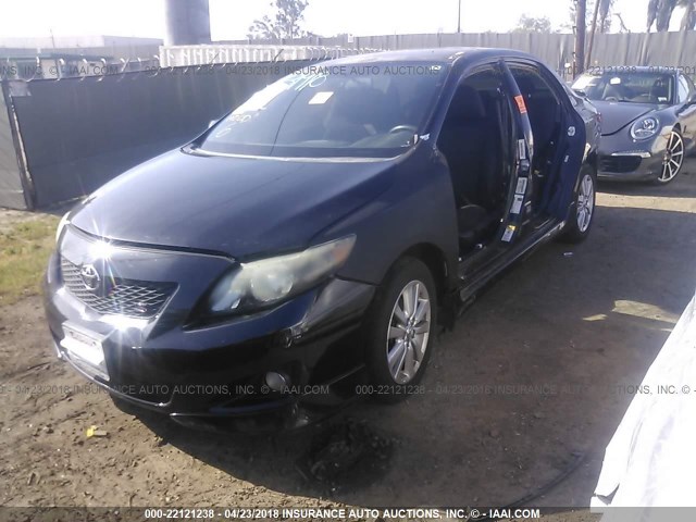 1NXBU4EE3AZ255823 - 2010 TOYOTA COROLLA S/LE/XLE BLACK photo 2