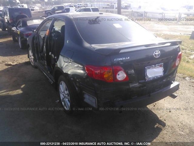 1NXBU4EE3AZ255823 - 2010 TOYOTA COROLLA S/LE/XLE BLACK photo 3