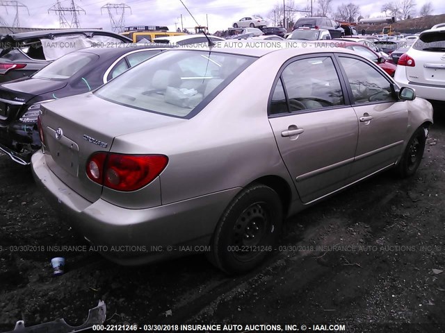 1NXBR32E28Z015236 - 2008 TOYOTA COROLLA CE/LE/S BEIGE photo 4