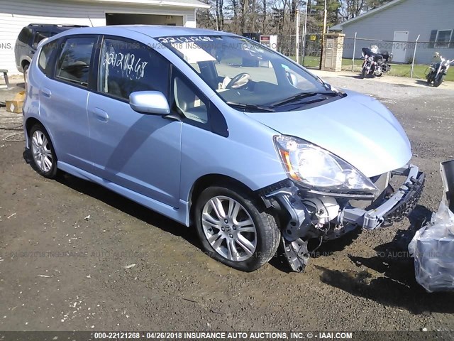 JHMGE88439C007055 - 2009 HONDA FIT SPORT BLUE photo 1