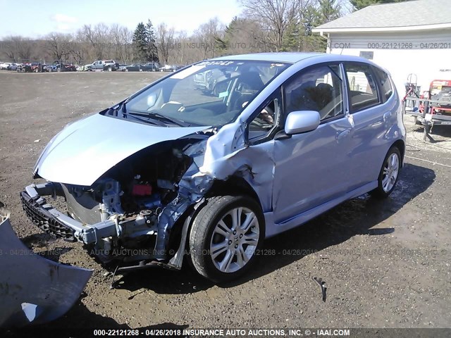 JHMGE88439C007055 - 2009 HONDA FIT SPORT BLUE photo 2