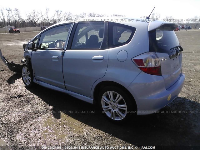 JHMGE88439C007055 - 2009 HONDA FIT SPORT BLUE photo 3